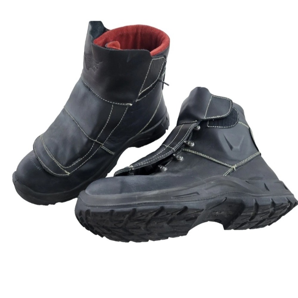 Red Wing Shoes Mens 3241 PetroKing 6-inch Side-Zip Safety Boots Black Leather 10